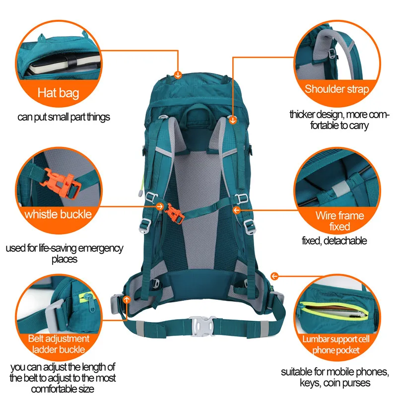NEVO RHINO 50L водонепроницаемый мужской рюкзак унисекс дорожная сумка походный открытый альпинистский рюкзак для мужчин