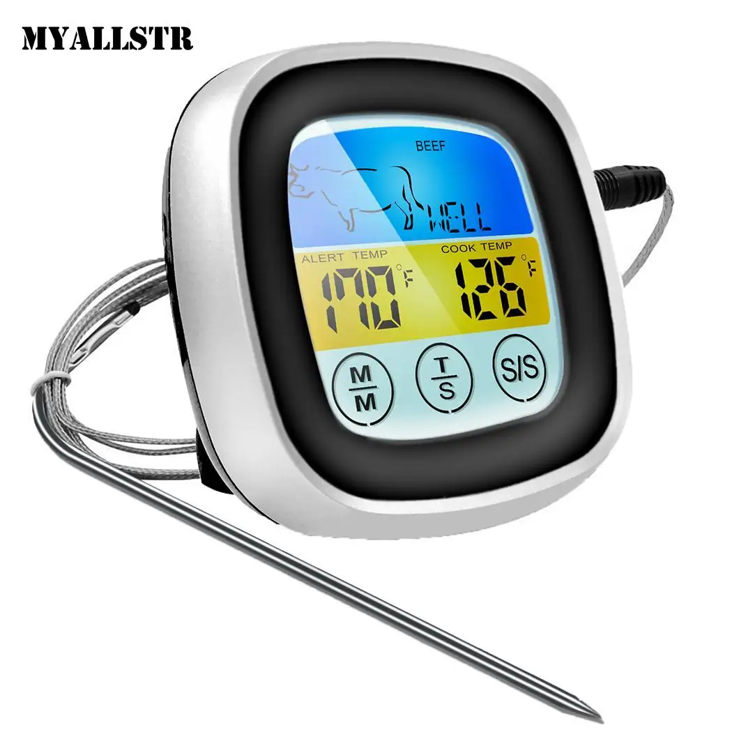 Цифровой термометр для мяса с Длинный зонд чтения 2 батареи AAA (не входит в