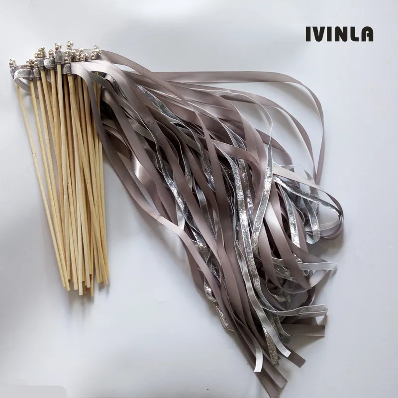 Новинка 50 шт./лот модные свадебные палочки серебряного цвета с блестящими