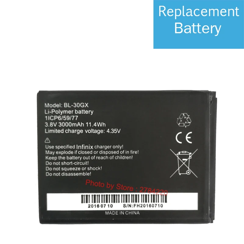 

New 3000mAh Replacement BL-30GX Battery For Infinix BL30GX BL 30GX Bateria Batterie Cell Phone Batteries