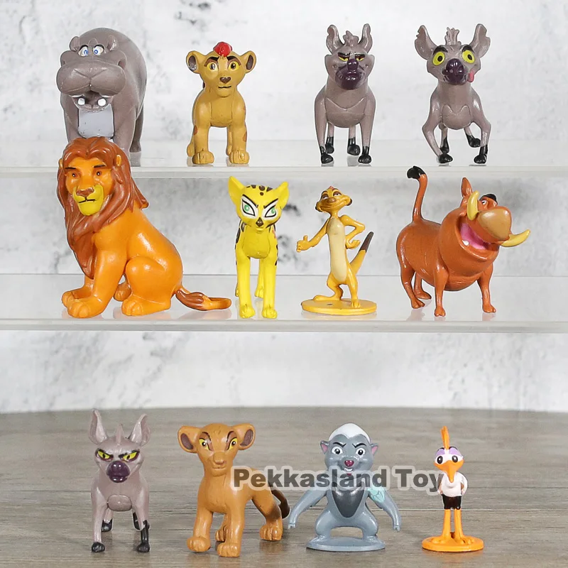 12 шт. в упаковке футболки с рисунками льва гвардии King Kion Симба ПВХ Фигурки Bunga Beshte