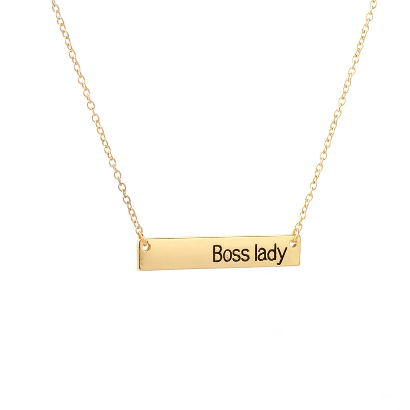 DXJEL подвеска ручной работы с надписью Boss Lady ожерелье ювелирные изделия свадебные