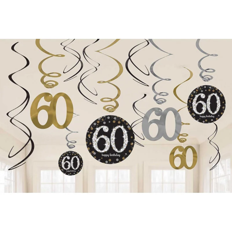 1 Набор 30/40/50/60 ПВХ спиральный орнамент украшения для дня рождения подвесные
