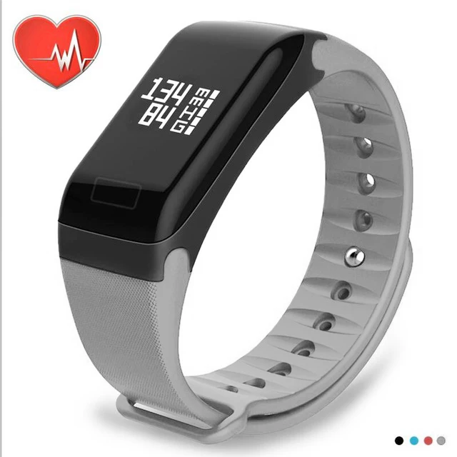 Smart band Gray Умный Браслет F1 IP67, измеритель артериального давления, пульсометр, умный Браслет, фитнес-трекер, шагомер для Android IOS - Цвет: Smart band Gray