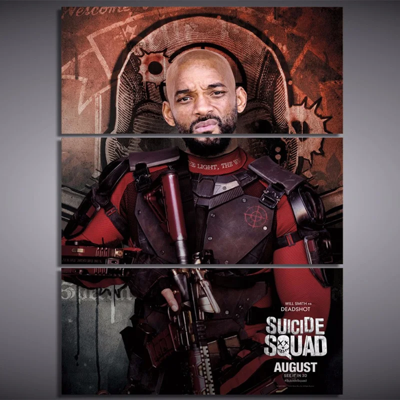 3 Плоскости Стены Художественная Роспись Suicide Squad Постер Фильма И Отпечатки На
