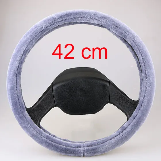 Grey 42cm 42 см 45 см 47 см 50 см чехол на руль/мягкая теплая плюшевая зимняя Оплетка на руль подходит для грузовика, вагона, тяжелых грузовиков - Название цвета: Grey 42cm