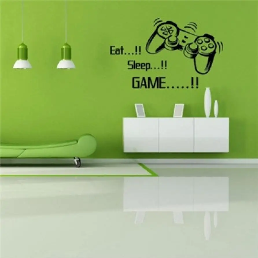 2018 Eat Sleep игра настенные наклейки для мальчиков Спальня буквы DIY детские комнаты