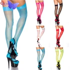 Модные продукты, модные яркие цвета, длинные женские носки без пятки, летние сексуальные однотонные полупрозрачные женские ультратонкие чулки