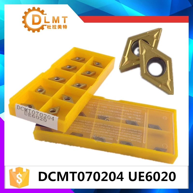 20 шт. DCMT070204 UE6020 внутренние токарные инструменты карбидные вставки режущий