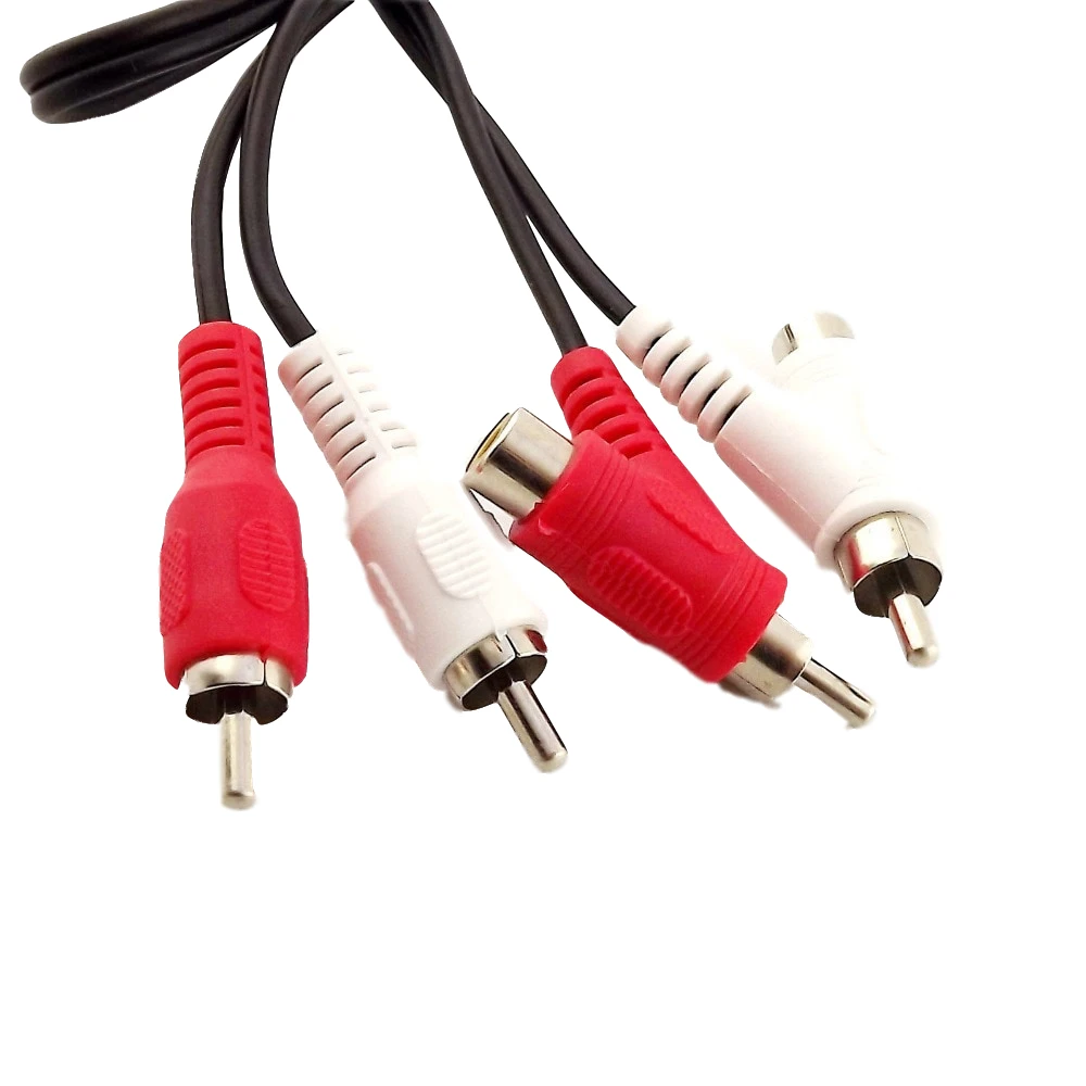 1 Стерео аудиокабель RCA с отверстием для задней панели 2 штекер телефонный на и