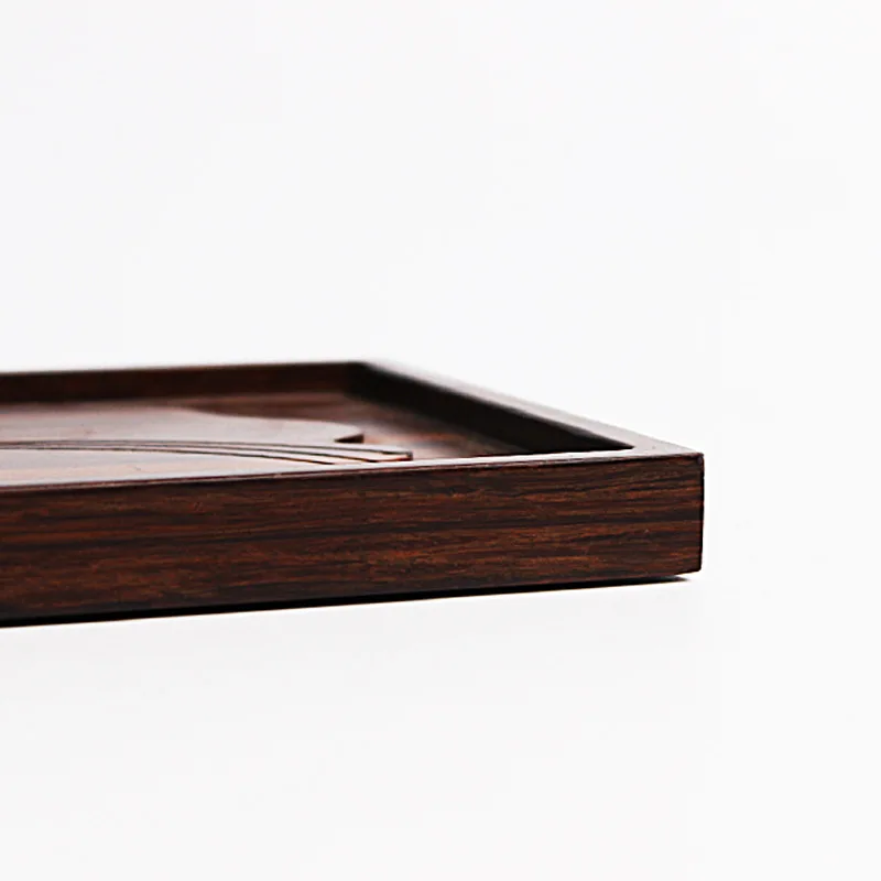 Vintage Japanese Rectangle Carve Solid Wood Kung Fu Tea Tray Teacup Teapot Holder Water Storage Table Plate Dish Saucer |