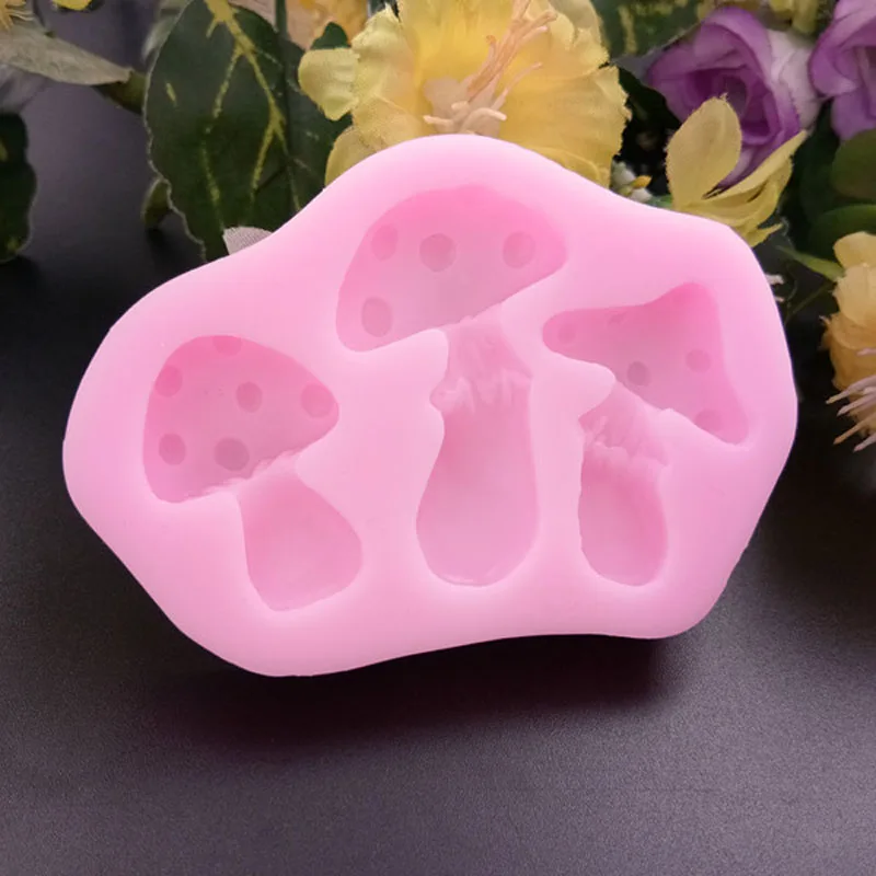 3 Mushroom 3D Silicone Fondant Cake Soap Mold Chocolate Mould Baking Tools Bakeware AC605 | Дом и сад