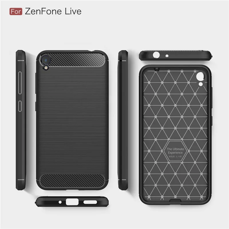 Carbon fiber drawing TPU soft Phone Case For Asus Zenfone Live ZB501KL 3 Zoom ZE553KL 3s Max ZC521TL 4 Pro ZS551KL ZC520KL | Мобильные