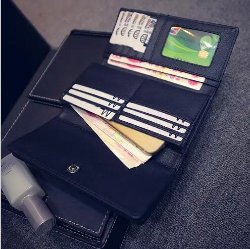 Summer new rivets fashion twists and turns wallet big wild PU leather coin long | Багаж и сумки