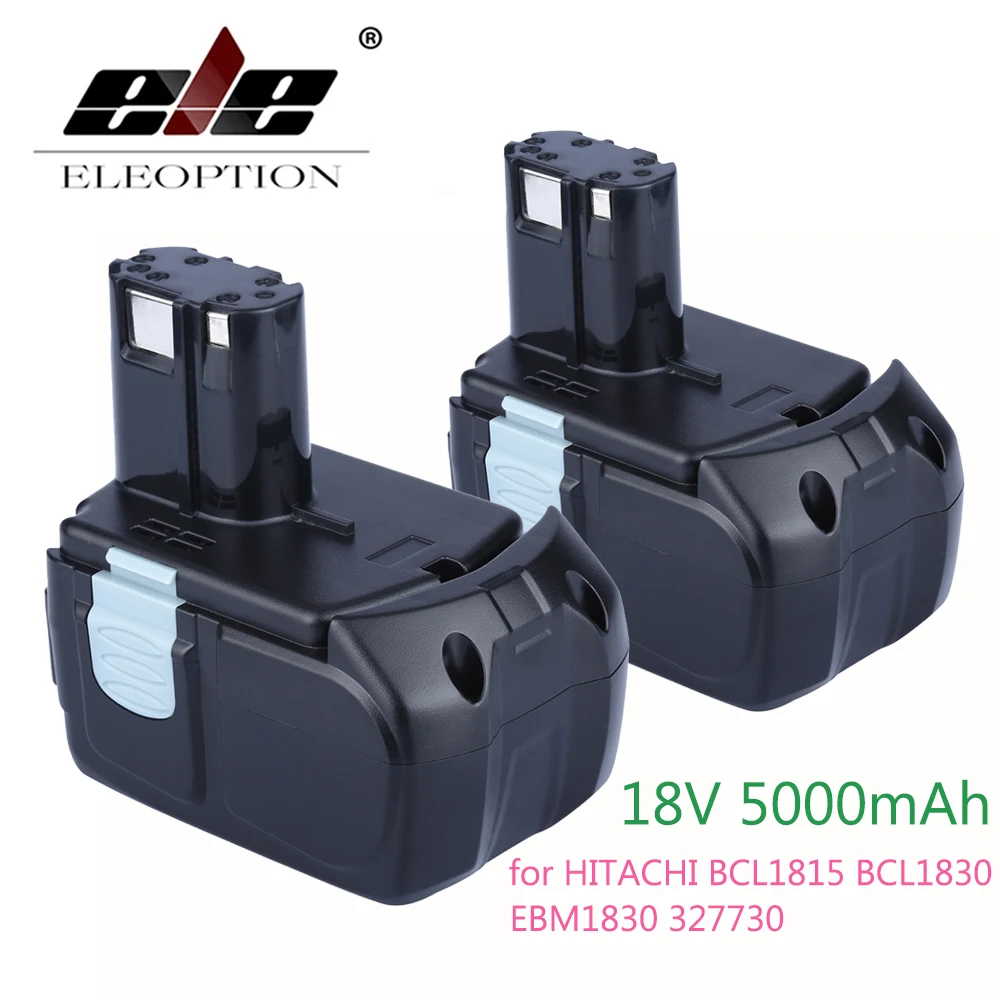 ELEOPTION 2 шт. литий ионный аккумулятор высокой емкости 18 в 5000 мАч для HITACHI BCL1815 BCL1830