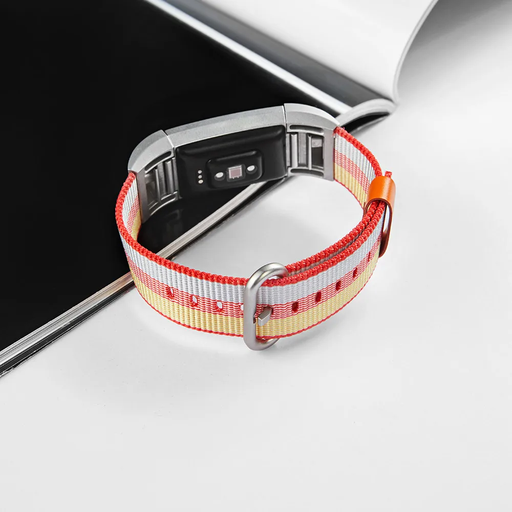 Браслет ремешок для fitbit нейлоновый Плетеный ремешок на запястье Королевский тканый браслет ремешок для Fitbit Charge 2 оптовый поставщик