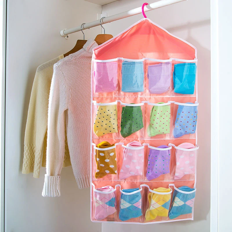 Вешалка для одежды шкаф обуви трусы сумка хранения 16 карманов складной Висячие