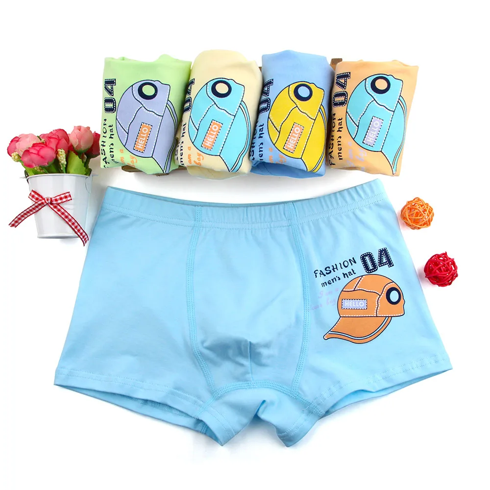 5pcs fa cai mao 5 шт./лот, трусы-боксеры для мальчиков, детское нижнее белье, трусы для мальчика боксерские, Модальные, мягкие, детское нижнее белье, 6-16 лет - Цвет: 5pcs fa cai mao