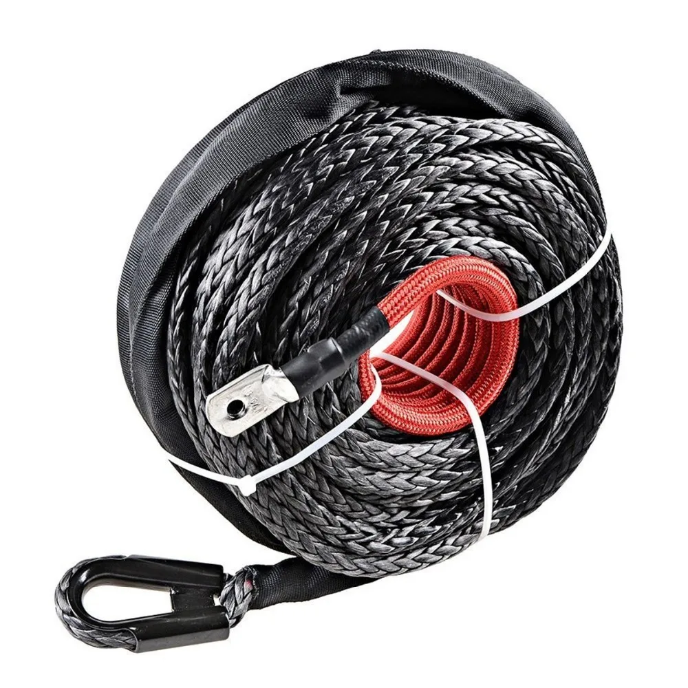 12000 + LBs серый синтетический трос для лебедок кабель восстановления стальной крюк