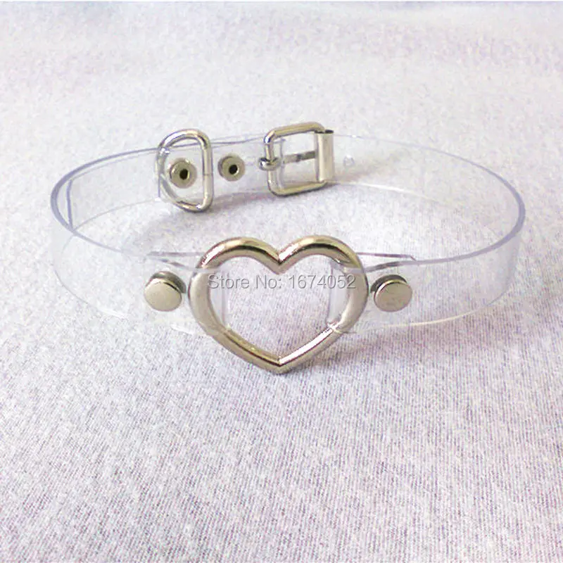 Каваи панк прозрачный Vinly Золотое сердце чокер ожерелье ручная работа очарование