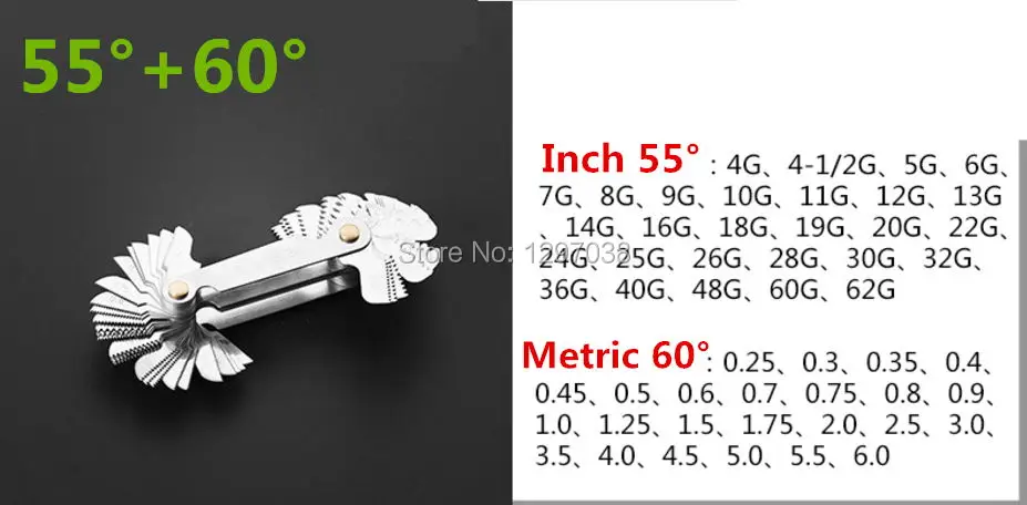 

2pcs Thread Plug Gage Metric Screw Pitch imperial 55 and 60 metric system Degree Thread Measuring Gage Gauge