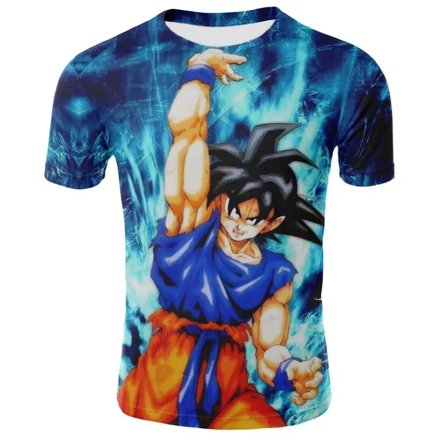 Мужская и женская футболка с 3D принтом Dragon Ball Повседневная из полиэстера круглым