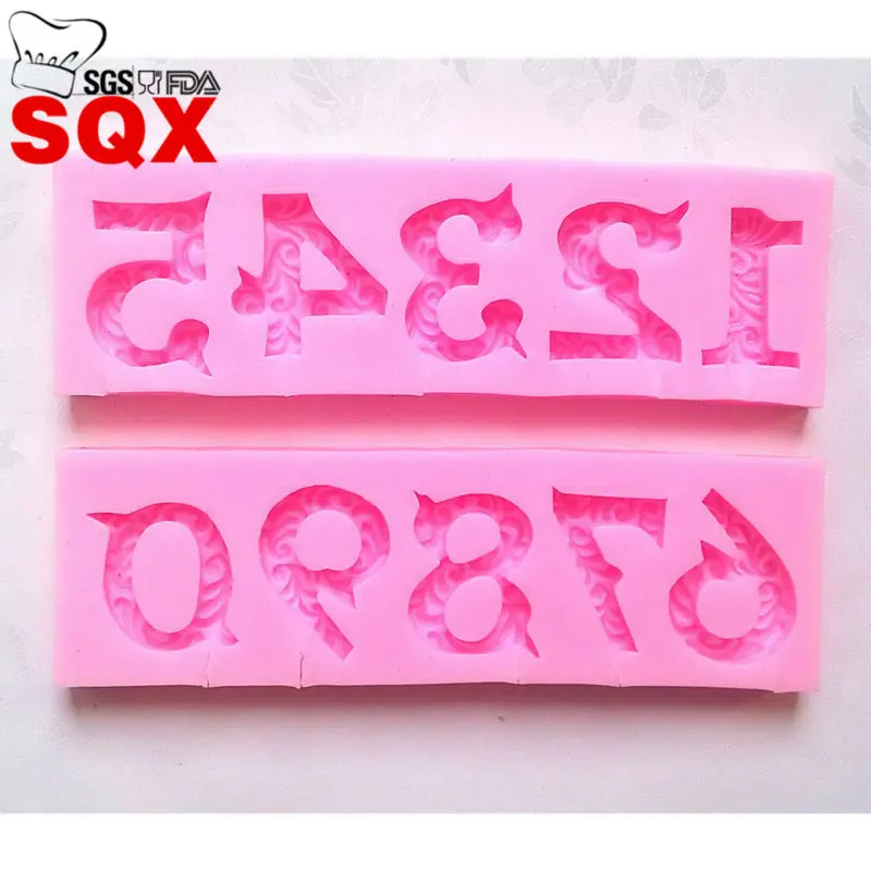 Красивая силиконовая форма с арабскими цифрами для помадки шоколада конфет