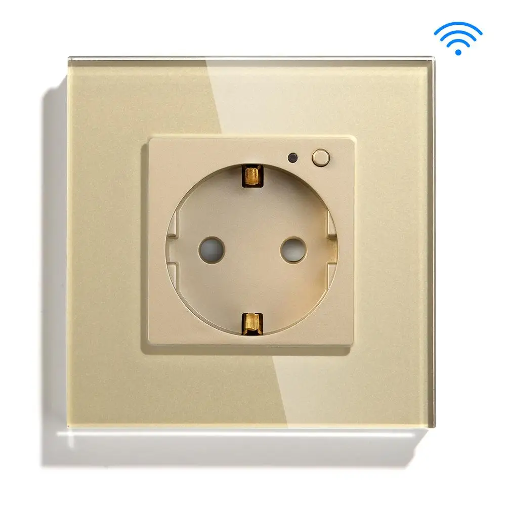 BSEED Wi-Fi настенная розетка стандарт ЕС умная розетка wifi розетка белый черный золотой цвета 86*86 мм