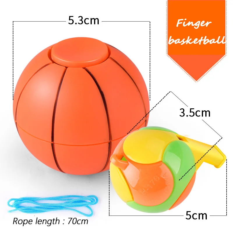 Finger basketball Игрушка для снятия стресса, валики для качения, Спиннер, баскетбол, футбол, мяч, игрушка со свистком, снятие стресса, смешная кинетическая спиннинтоп - Цвет: Finger basketball