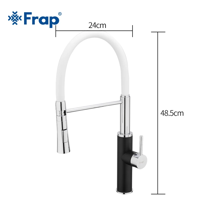 Кухонный смеситель для раковины Frap черный белый цвет фотосмесители кухни