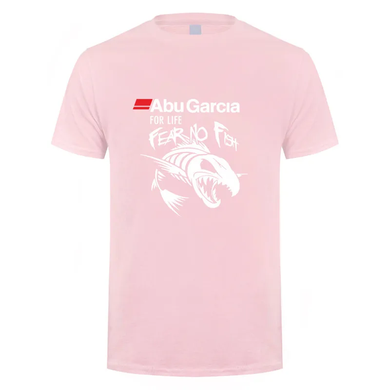 Light Pink Abu Garcia Fear No Fish футболка мужская с коротким рукавом Хлопок Abu Garcia For Life футболка мужские футболки DS-052 - Цвет: Light Pink