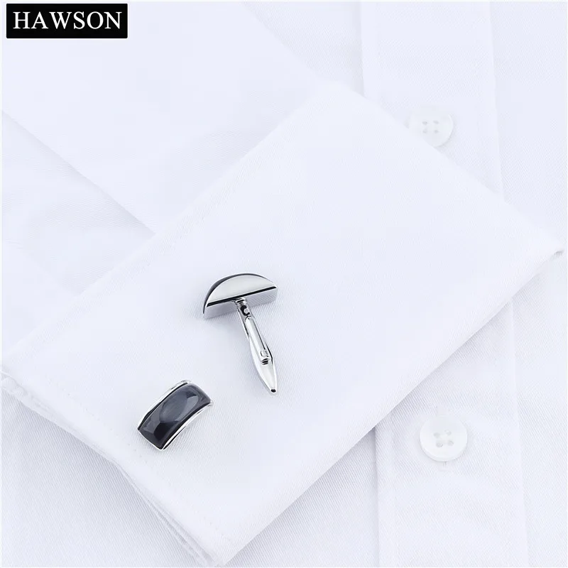 Запонки HAWSON мужские с камнями в виде кошачьего глаза ювелирные изделия для