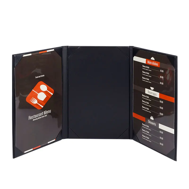 30 шт./лот ИСКУССТВЕННАЯ Кожа Меню Ресторана Охватывает Вин Носителей A4 Кофе