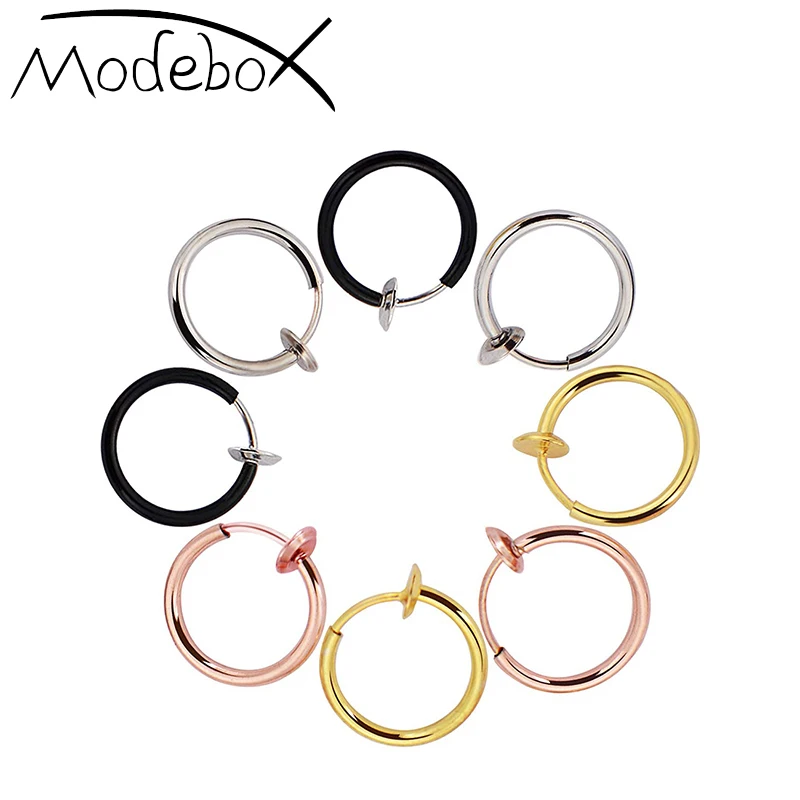 MODEBOX 8 шт кольца пирсинг серьги для Для женщин носа губ ушей клип тела