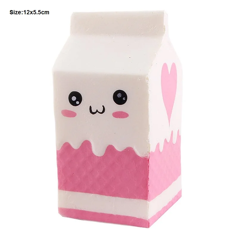 Milk Box White Кавайный антистрессовый милый мягкий медленно поднимающийся Единорог панда олень ПУ Мягкий какашка зуб торт крем игрушки сжимаются забавная игрушка - Цвет: Milk Box White