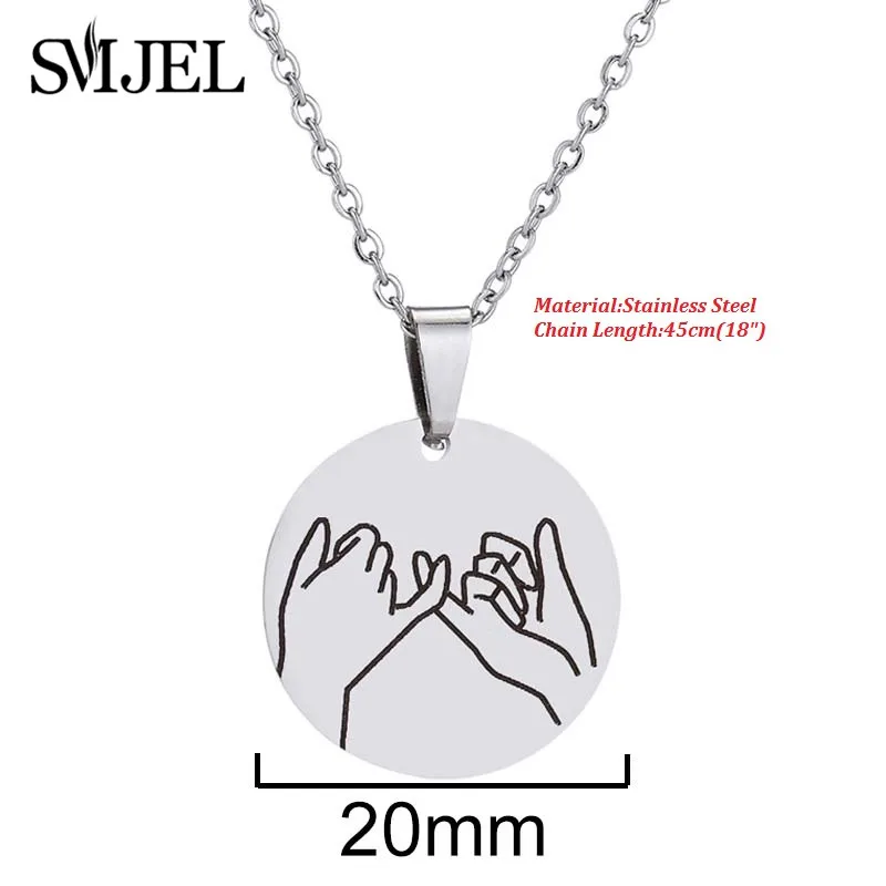 Ожерелье с гравировкой SMJEL ожерелье надписью I Love You жестами подарки лучшим