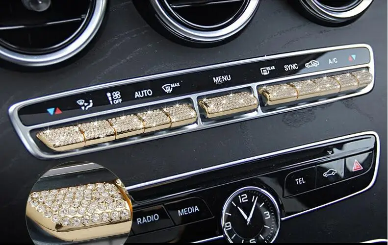 

Car Styling for Mercedes Benz GLC 200 260 2016 2017 2018 Accessories Air Condition Swith Trim With A Free Towel