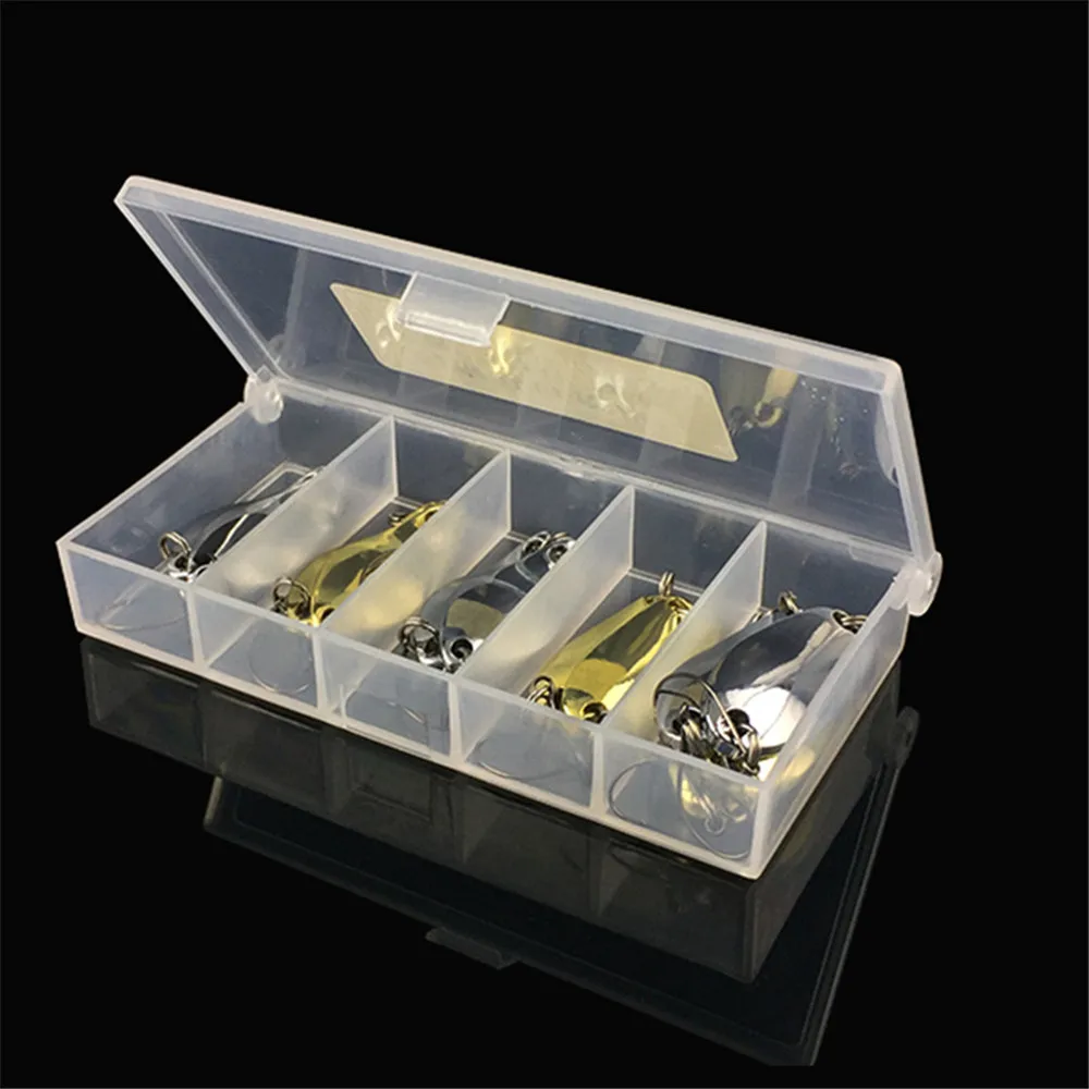12PCS Metal Spoons Sequins Baits Silver Gold 2.5g 3.5g 5g Fishing Lure Set With Plastic Box High Carbon Steel Hook | Спорт и