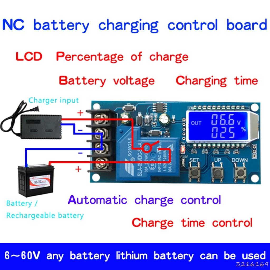 30A 6-60V Battery Charger Control Module Overcharge Protection | Обустройство дома