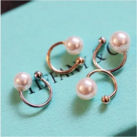 Женские готические серьги с искусственным жемчугом без пирсинга манжеты для