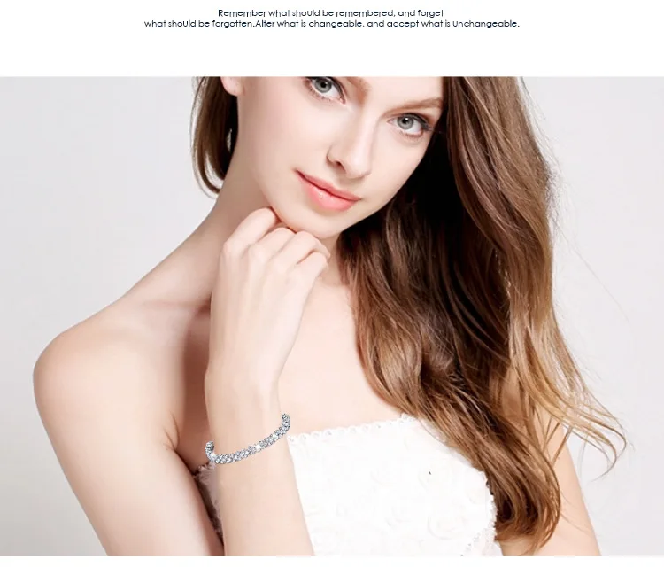 Роскошный винтажный браслет со стразами из Swarovski для женщин, очаровательные серебряные браслеты для невесты, свадебные ювелирные украшения, подарок