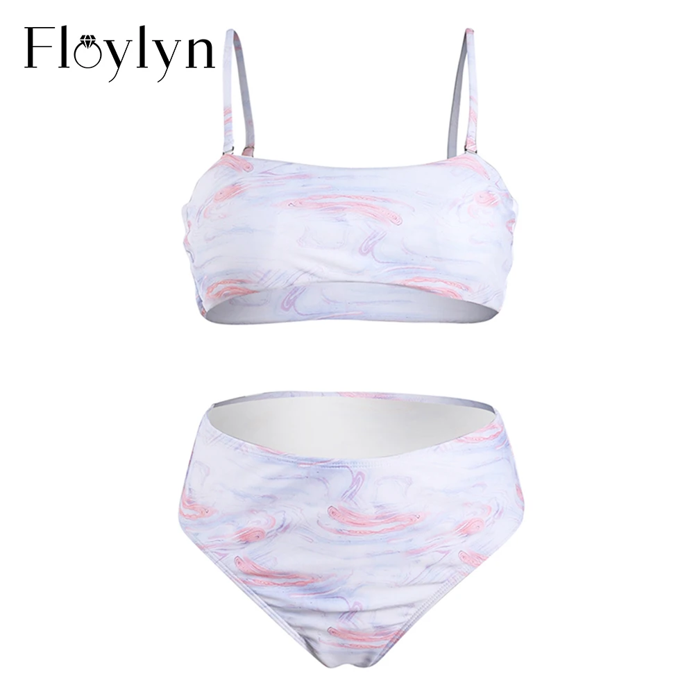 Женское бикини с высокой талией Floylyn сексуальный купальник пуш ап женский