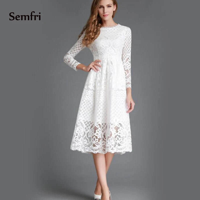 Sempi черно белое платье женское винтажное 2019 элегантное осеннее длинное открытое