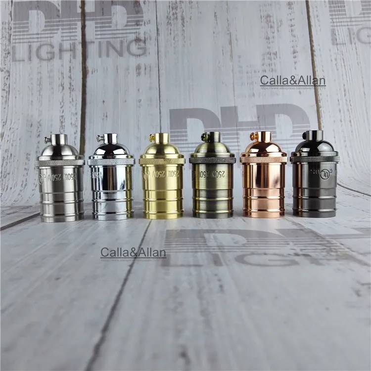 Матовый черный бронзовый Держатель для светильников из 100% латуни UL E27 винтажная