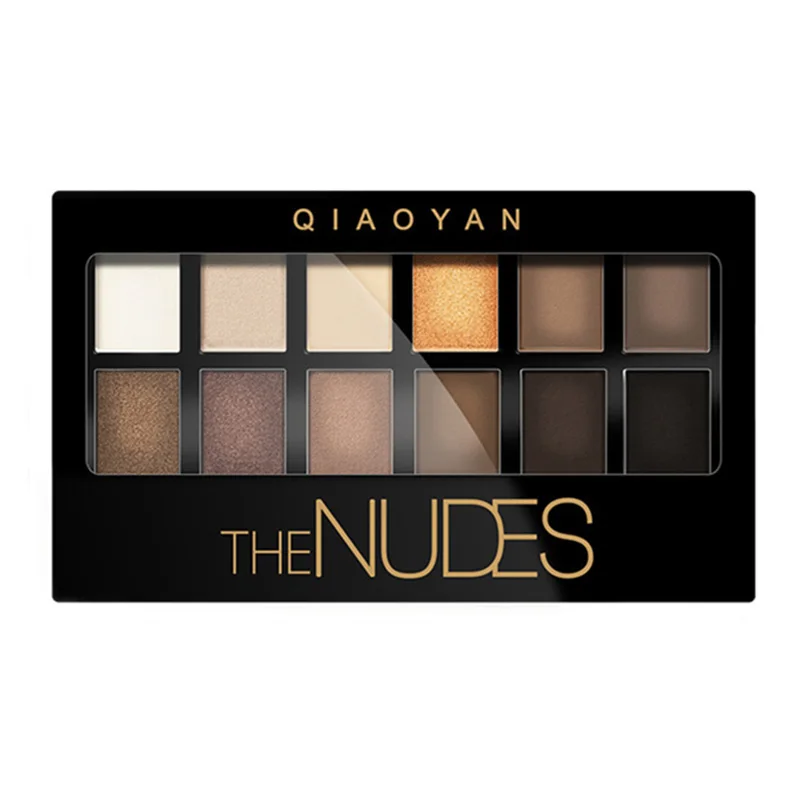 Лучшая 12 видов цветов Палитра теней для век с набором кистей макияжа дымчатое