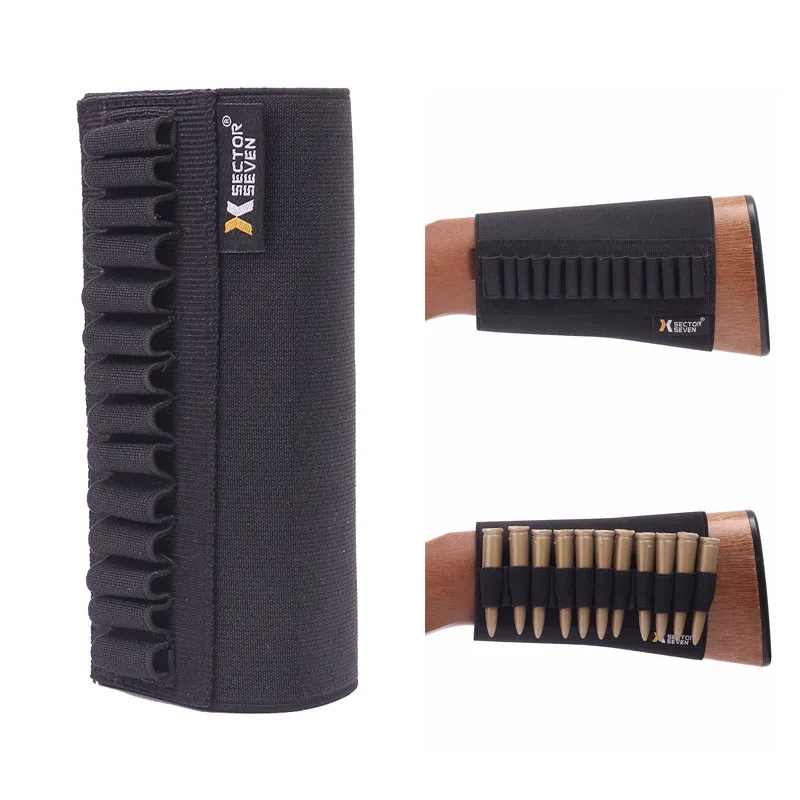 

Tactical Buttstock Ammo Holder Gun Rifle Stock Ammo Portable Pouch 14 Shell Cartridge Holder With Cheek Pad Combat Hunting Gear
