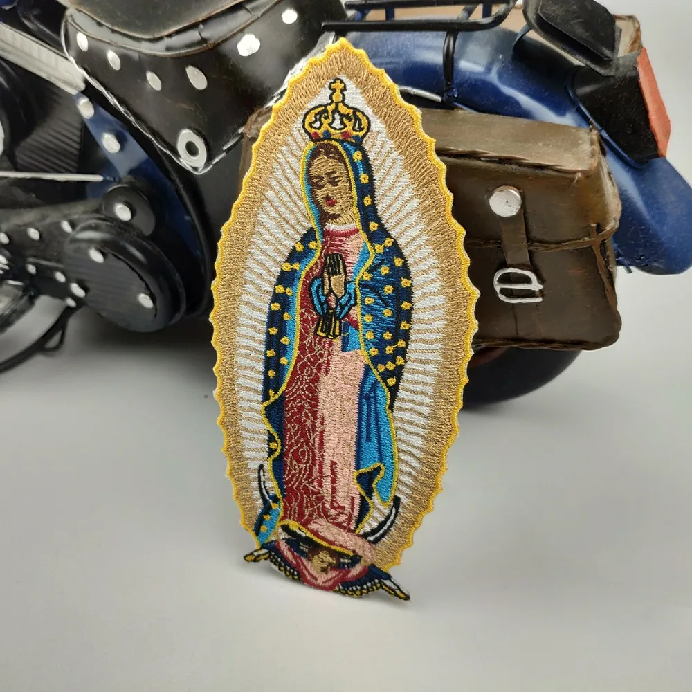Нашивка Девы Марии для платья джинсы на заказ железные вышитые нашивки для одежды модная аппликация эмблем швейная этикетка наклейка