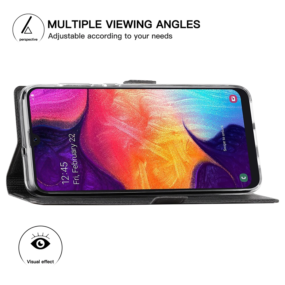 Для samsung Galaxy A50 чехол для телефона бумажник кожаный мягкий противоударный флип-кожа защитa чехол для Galaxy A50 прикрепляющийся к чехол на магните