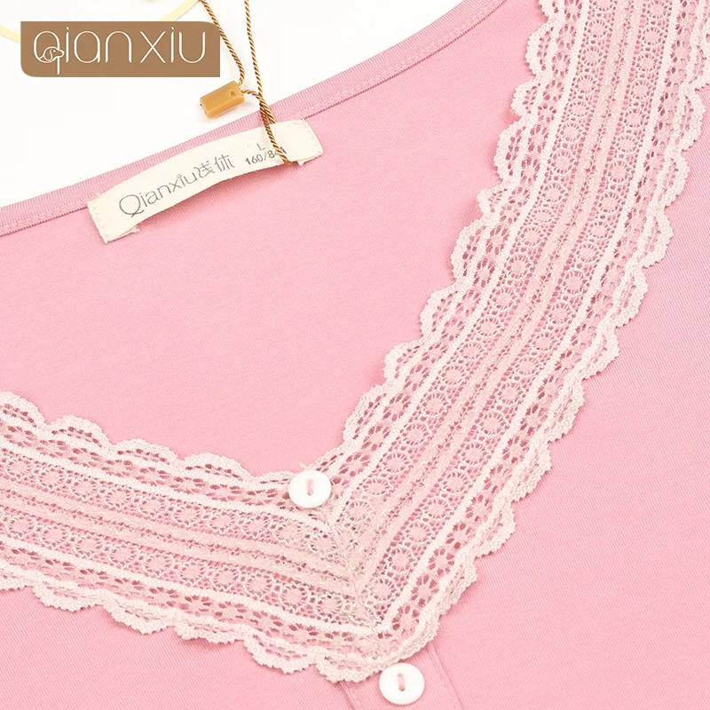 Pijamas Mujer Nightskirt Лето Модальные Повседневная Ночная Рубашка С Длинными рукавами До