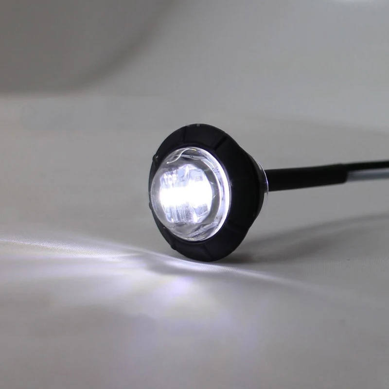 

2X Mini 3/4" Round Side 3 LED Marker Trailer Car Bullet Light Waterproof White
